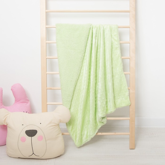 Плед Крошка Я 76*100 см фисташка, вельбоа, велсофт, 100% пэ