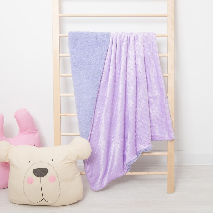 Плед Крошка Я 76*100 см жемчужная сирень, вельбоа, велсофт, 100% пэ