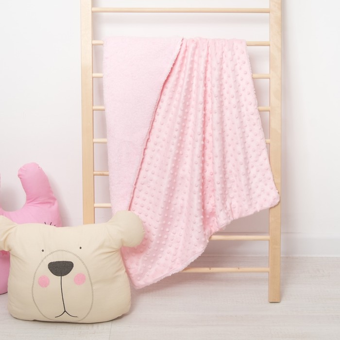 Плед Крошка Я 76*100 см розовый перламутр, вельбоа, велсофт, 100% пэ