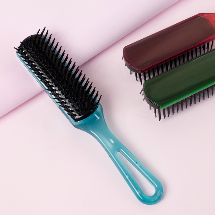 Расчёска массажная, прямоугольная, цвет МИКС