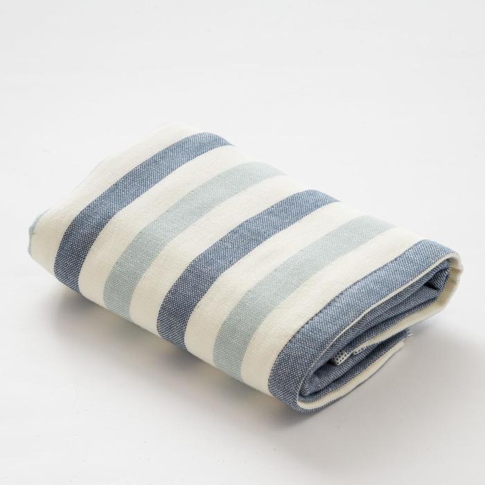 Полотенце двухстороннее "Этель" Страйп цв.синий 70х140 см, 380 г/м2, 100% хлопок