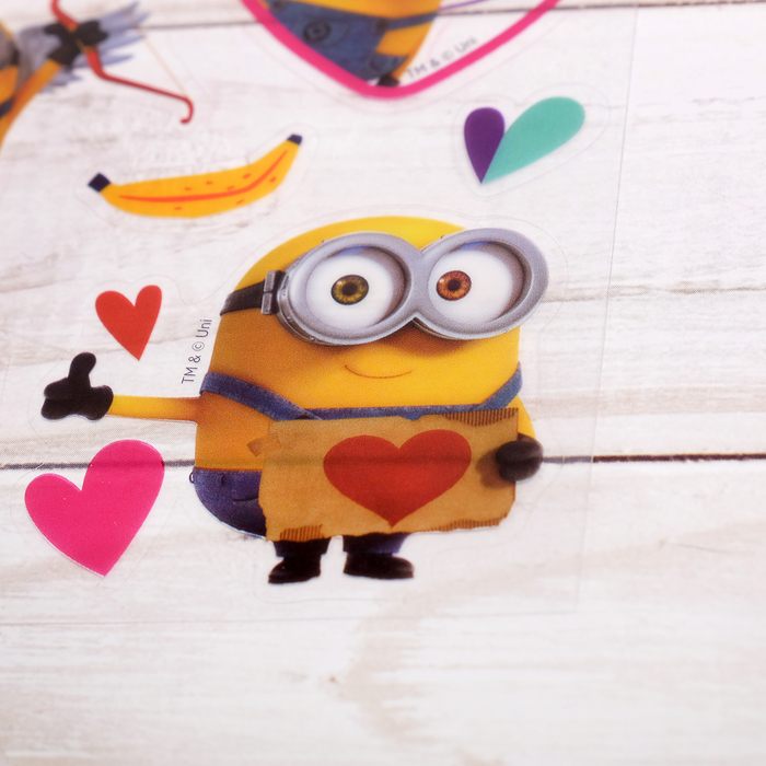 Наклейки на прозрачной пленке "Love", Гадкий Я, 11 х 16 см