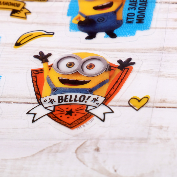 Наклейки на прозрачной пленке "Bello", Гадкий Я, 11 х 16 см