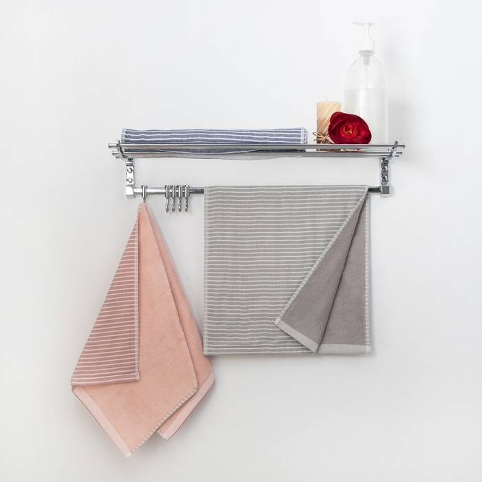 Полотенце двухстороннее "Этель" Амалия серый 35х75 см, 380 г/м2, 100% хлопок