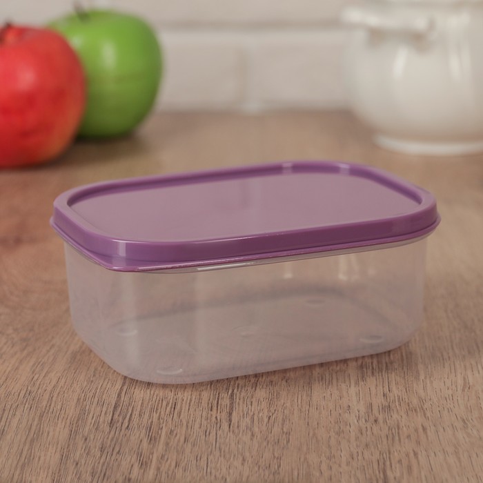 Набор контейнеров пищевых, 3 шт: 0,2 л, 0,5 л, 1,2 л, прямоугольные, цвет фиолетовый
