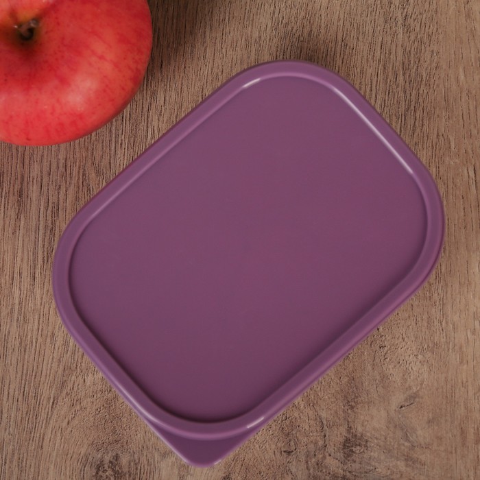 Набор контейнеров пищевых, 3 шт: 0,2 л, 0,5 л, 1,2 л, прямоугольные, цвет фиолетовый