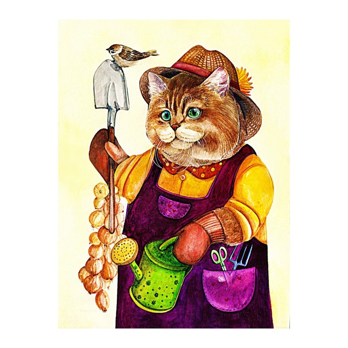 Картина стразами "Кот дачник" 40х60 см