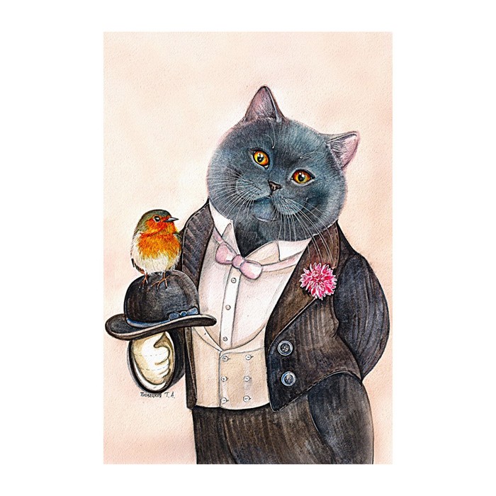 Картина стразами "Сниму шляпу" 40х60 см