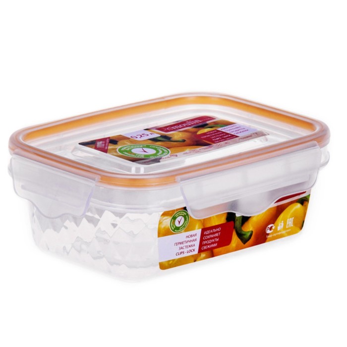 Контейнер DIAMOND 0,25 л, с крышкой CLIPS-LOCK