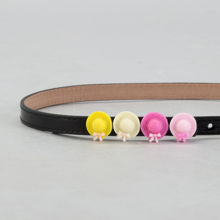 Ремень детский, гладкий, пряжка металл, цвет чёрный