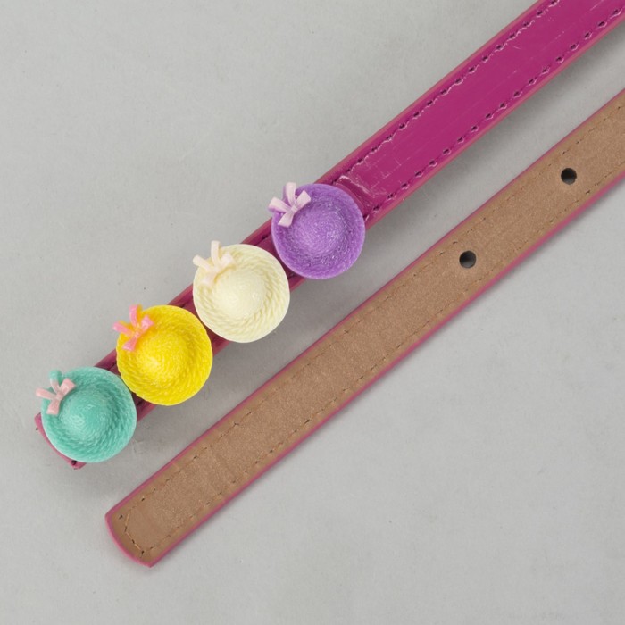 Ремень детский, гладкий, пряжка металл, цвет малиновый