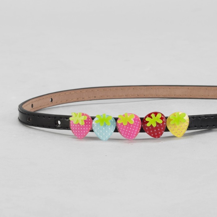 Ремень детский, гладкий, пряжка металл, цвет чёрный