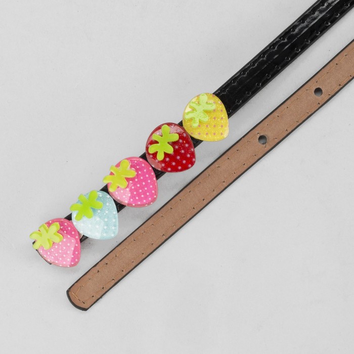 Ремень детский, гладкий, пряжка металл, цвет чёрный