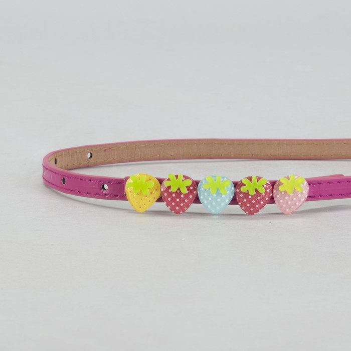 Ремень детский, гладкий, пряжка металл, цвет малиновый