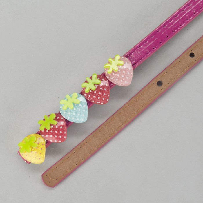 Ремень детский, гладкий, пряжка металл, цвет малиновый