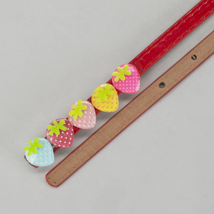 Ремень детский, гладкий, пряжка металл, цвет красный