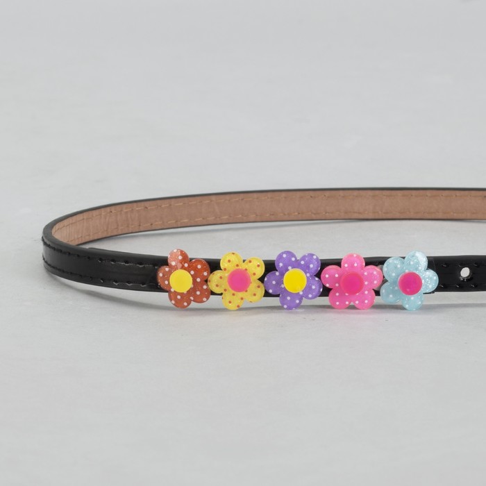 Ремень детский, гладкий, пряжка металл, цвет чёрный