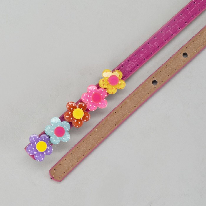 Ремень детский, гладкий, пряжка металл, цвет малиновый