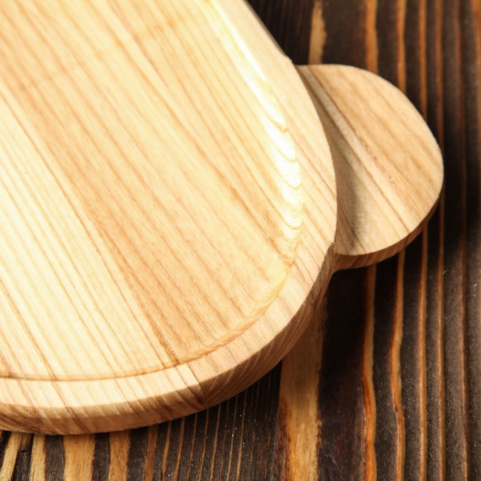 Тарелка деревянная "Мишка", массив ясеня, 25 х 22 см