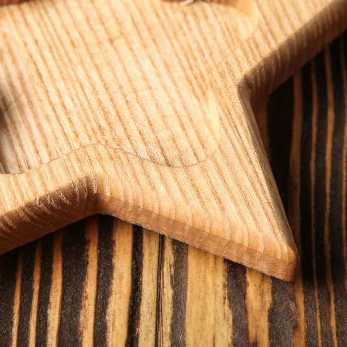 Тарелка деревянная "Звезда", массив ясеня, 15 х 15 см