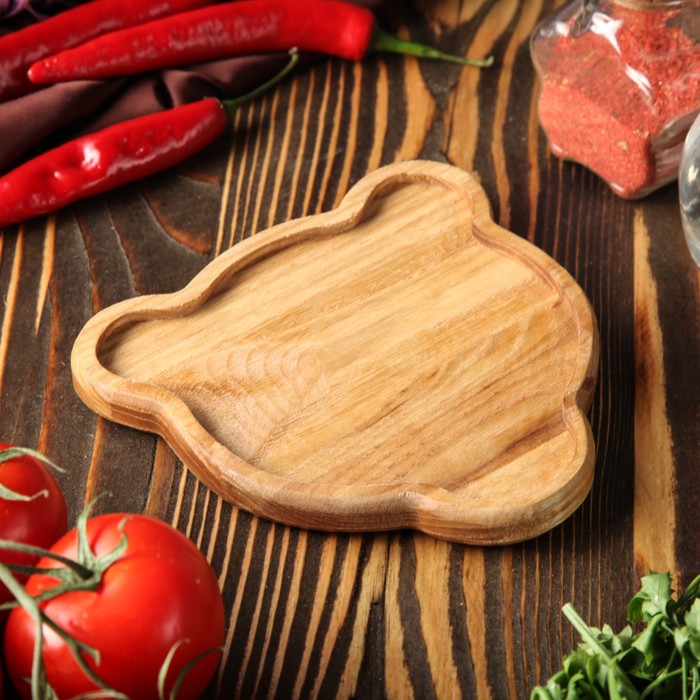 Тарелка деревянная "Косолапый", массив ясеня, 15 х 15 см