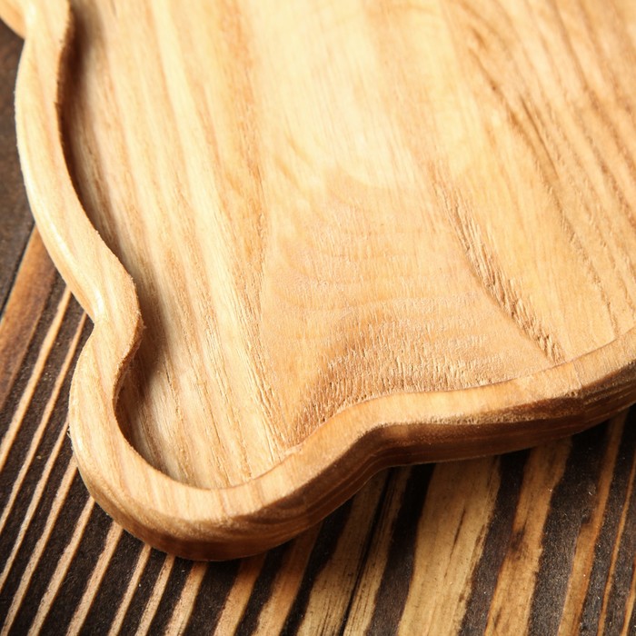 Тарелка деревянная "Косолапый", массив ясеня, 15 х 15 см