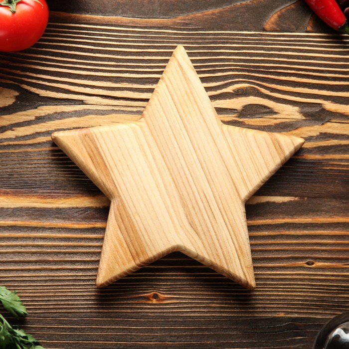 Доска для нарезки и подачи "Звезда", массив ясеня, 20х20 см