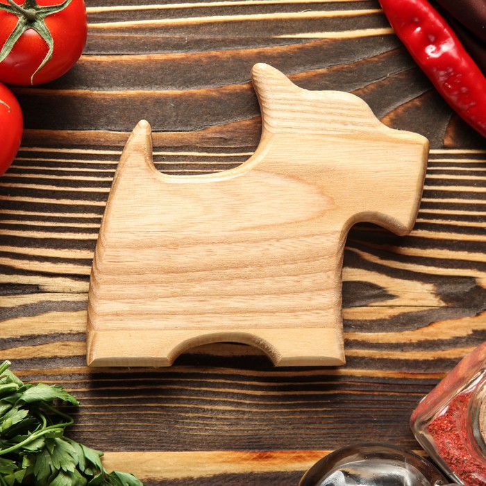 Доска для нарезки и подачи "Пёс", массив ясеня, 15х13 см