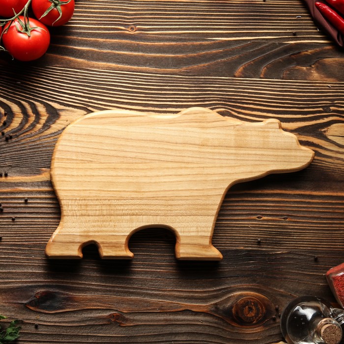 Доска для нарезки и подачи "Косолапый большой", массив ясеня, 35х20 см