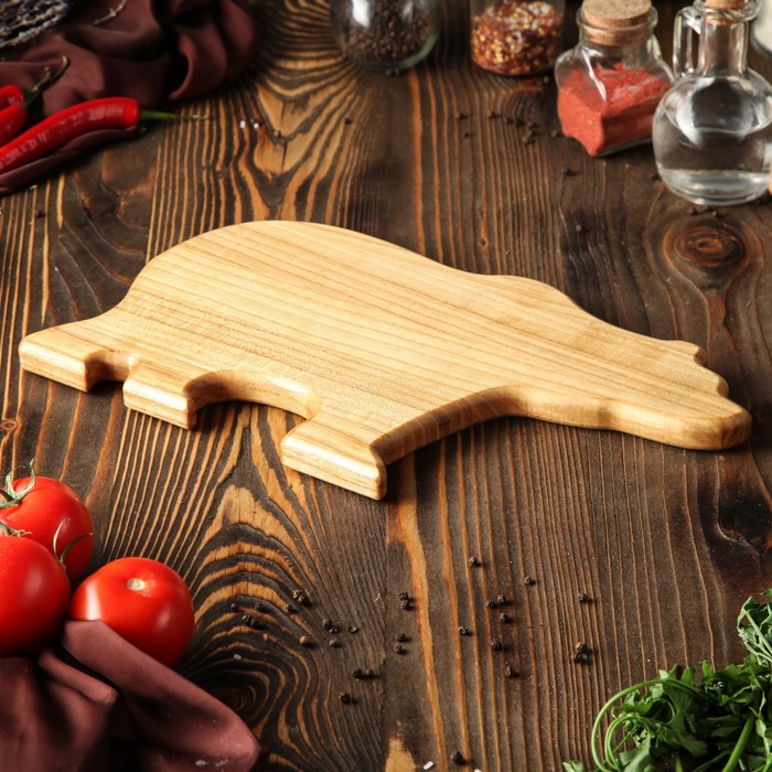 Доска для нарезки и подачи "Косолапый большой", массив ясеня, 35х20 см