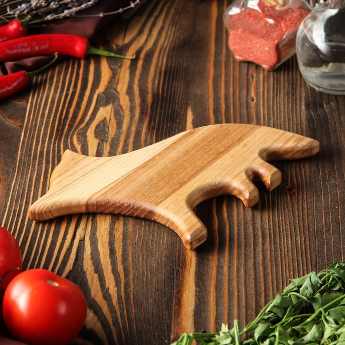 Доска для нарезки и подачи "Лиса", массив ясеня, 20х15 см