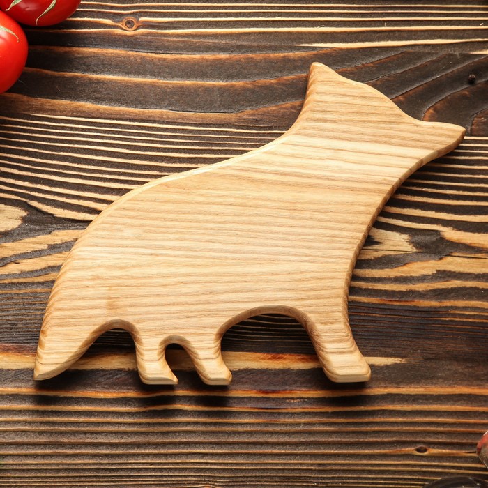 Доска для нарезки и подачи "Лиса", массив ясеня, 25х19 см