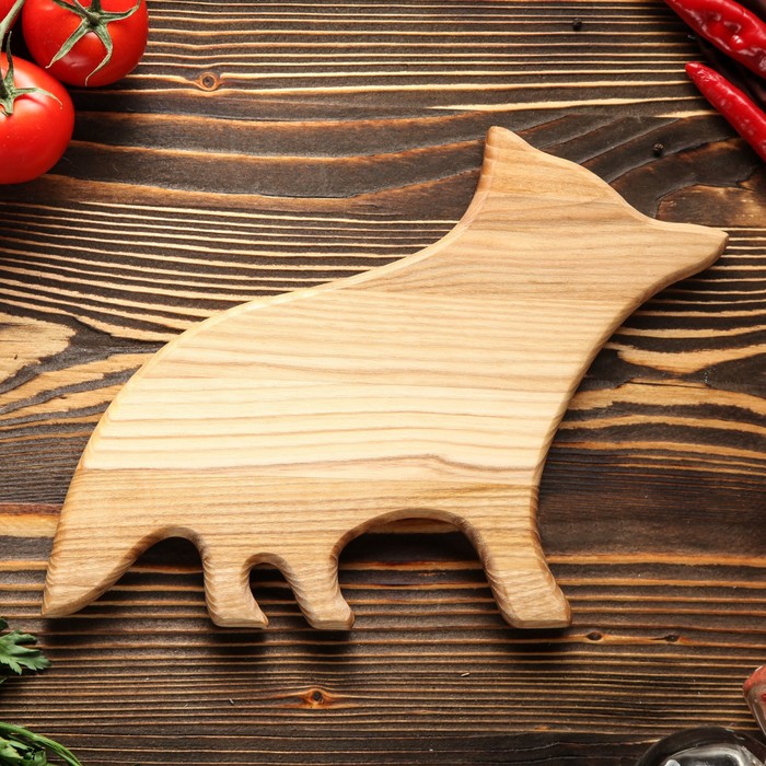 Доска для нарезки и подачи "Лиса", массив ясеня, 30х22 см