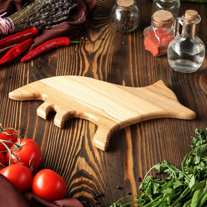 Доска для нарезки и подачи "Лиса", массив ясеня, 30х22 см