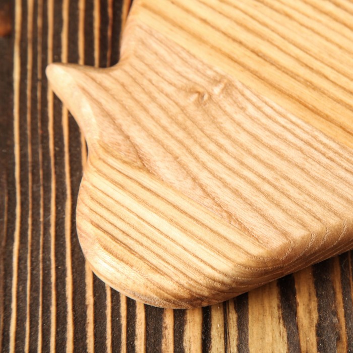 Доска для нарезки и подачи "Птичка", массив ясеня,20х18 см