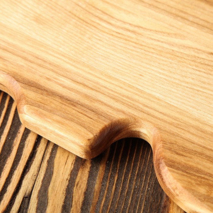 Доска для нарезки и подачи "Слоник", массив ясеня, 30х21 см