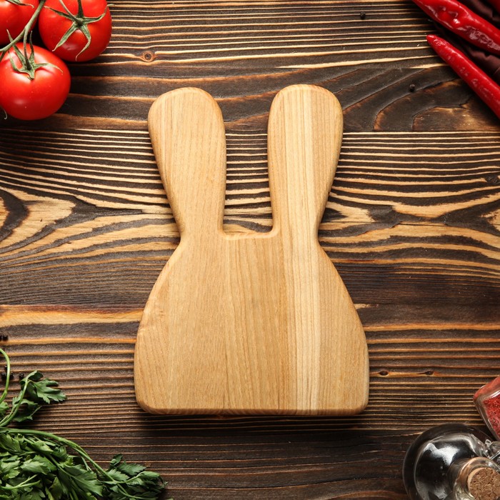 Доска для нарезки и подачи "Ушастый", массив ясеня, 25х18 см