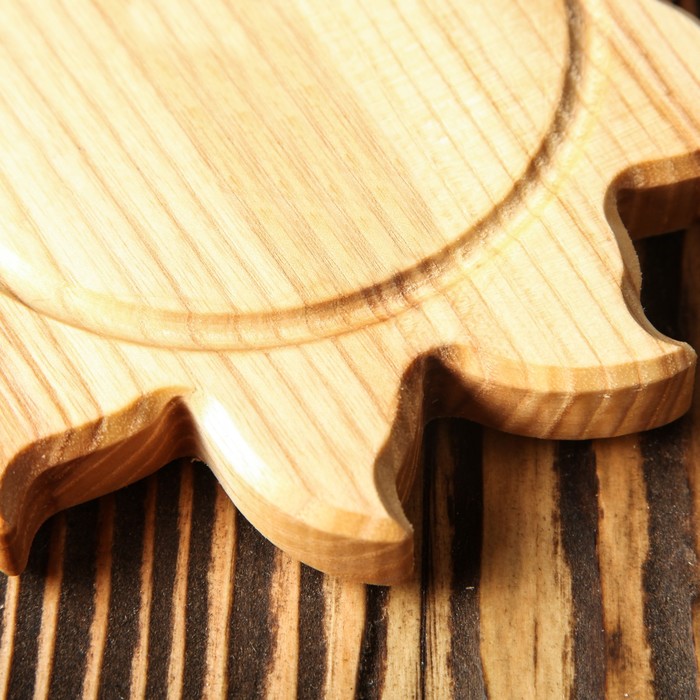 Доска для нарезки и подачи "Солнце", массив ясеня, 15х15 см