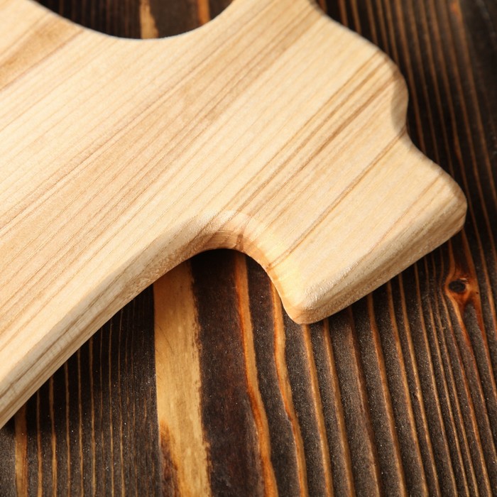 Доска для нарезки и подачи "Пёс", массив ясеня, 20х17 см