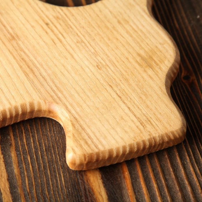 Доска для нарезки и подачи "Пёс", массив ясеня, 25х22 см