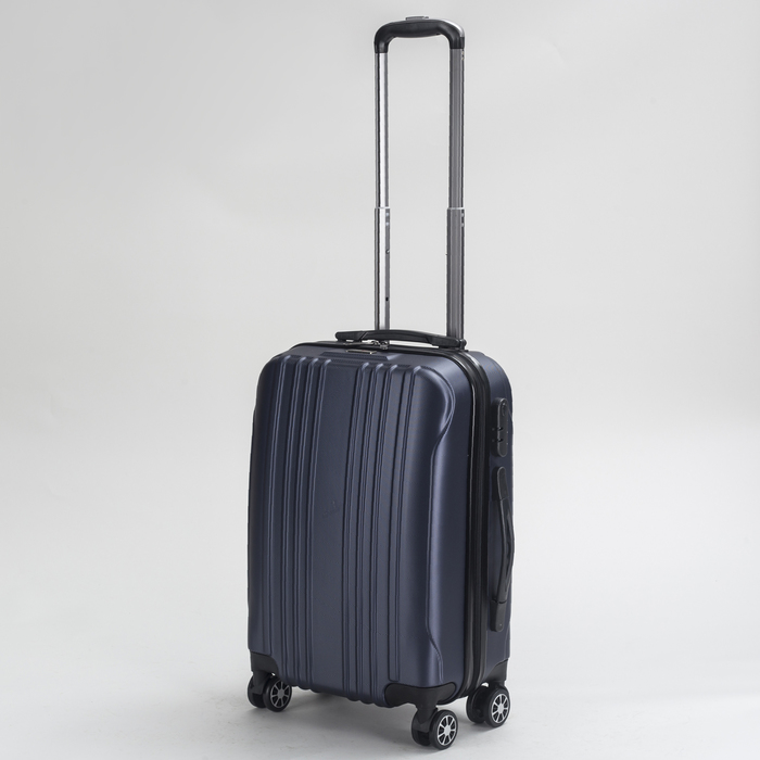 Чемодан малый 20", отдел на молнии, кодовый замок, 4 колеса, цвет синий