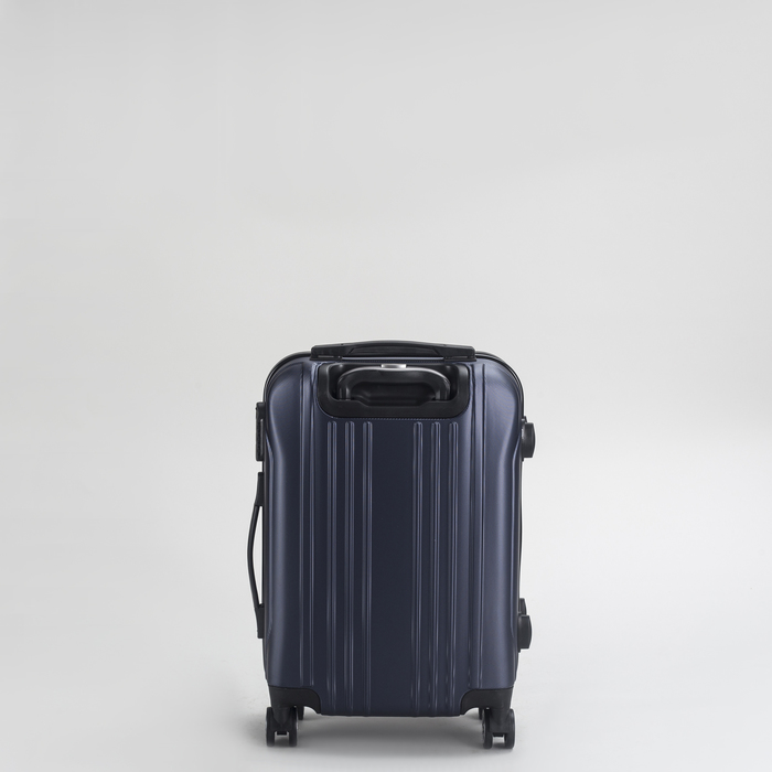 Чемодан малый 20", отдел на молнии, кодовый замок, 4 колеса, цвет синий