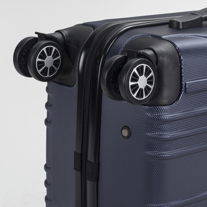 Чемодан малый 20", отдел на молнии, кодовый замок, 4 колеса, цвет синий