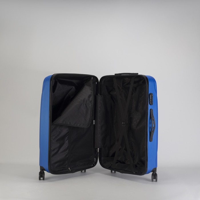 Чемодан большой 28", отдел на молнии, кодовый замок, 4 колеса, цвет синий