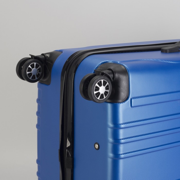 Чемодан большой 28", отдел на молнии, кодовый замок, 4 колеса, цвет синий