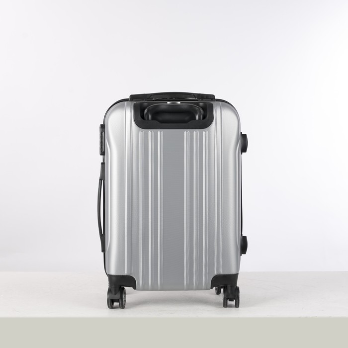 Чемодан малый 20", отдел на молнии, кодовый замок, 4 колеса, цвет серый