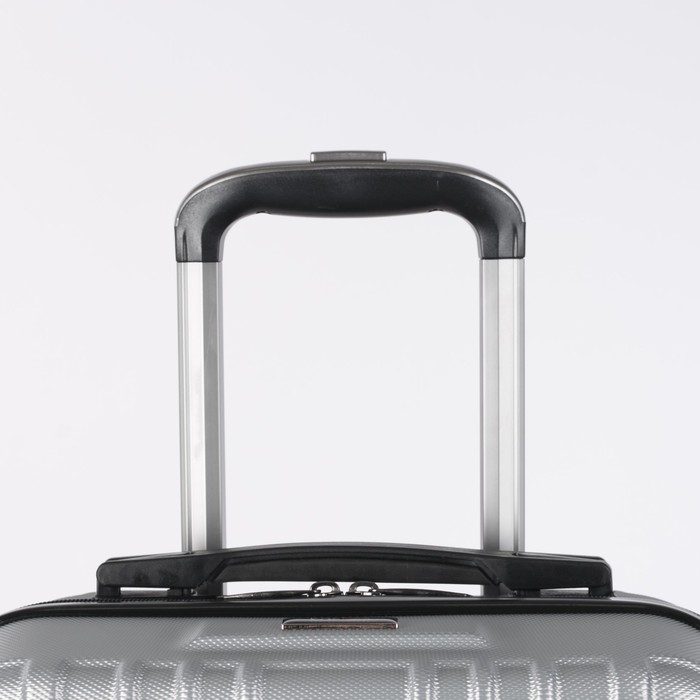 Чемодан малый 20", отдел на молнии, кодовый замок, 4 колеса, цвет серый