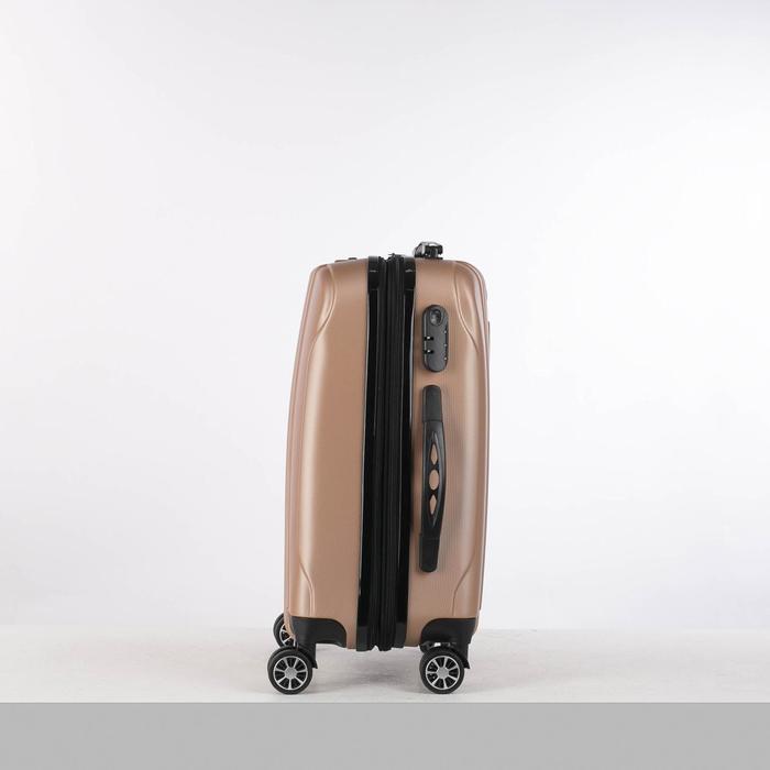 Чемодан малый 20", отдел на молнии, кодовый замок, 4 колеса, цвет шампань