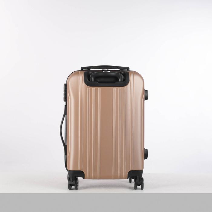 Чемодан малый 20", отдел на молнии, кодовый замок, 4 колеса, цвет шампань