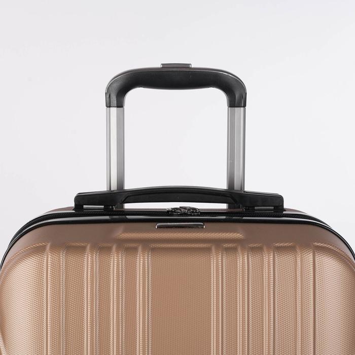 Чемодан малый 20", отдел на молнии, кодовый замок, 4 колеса, цвет шампань